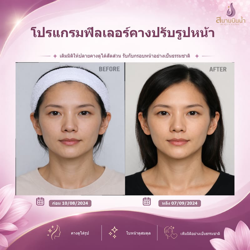 ภาพก่อน–หลัง ฟิลเลอร์คาง กรณีเฉพาะบุคคล