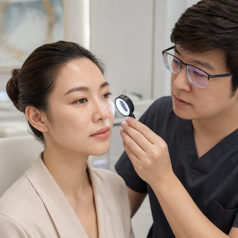 หมอเน็ทประเมินชนิดและพื้นผิวหลุมสิวก่อนวางแผน Subcision